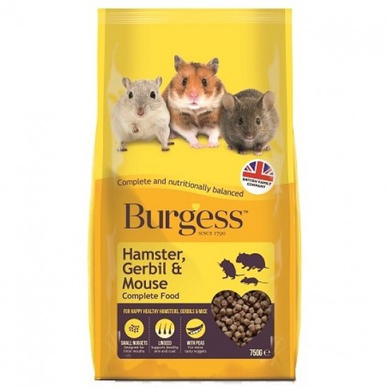 Burgess Hamster Gerbil & Mouse alimento completo per criceti gerbilli e ratti 750gr + 1 OMAGGIO